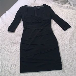 White House Black Market fitted black dress